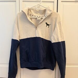 PINK Victoria's Secret Cream Half-Zip Pullover